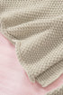 Henley Button Placket Side Slit Drop Shoulder Pullover Knit Sweater